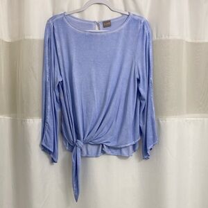Chico's Light Blue Knot-Front Blouse